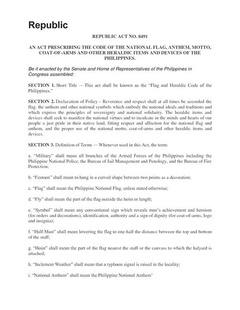 REPUBLIC ACT NO. 8491 .